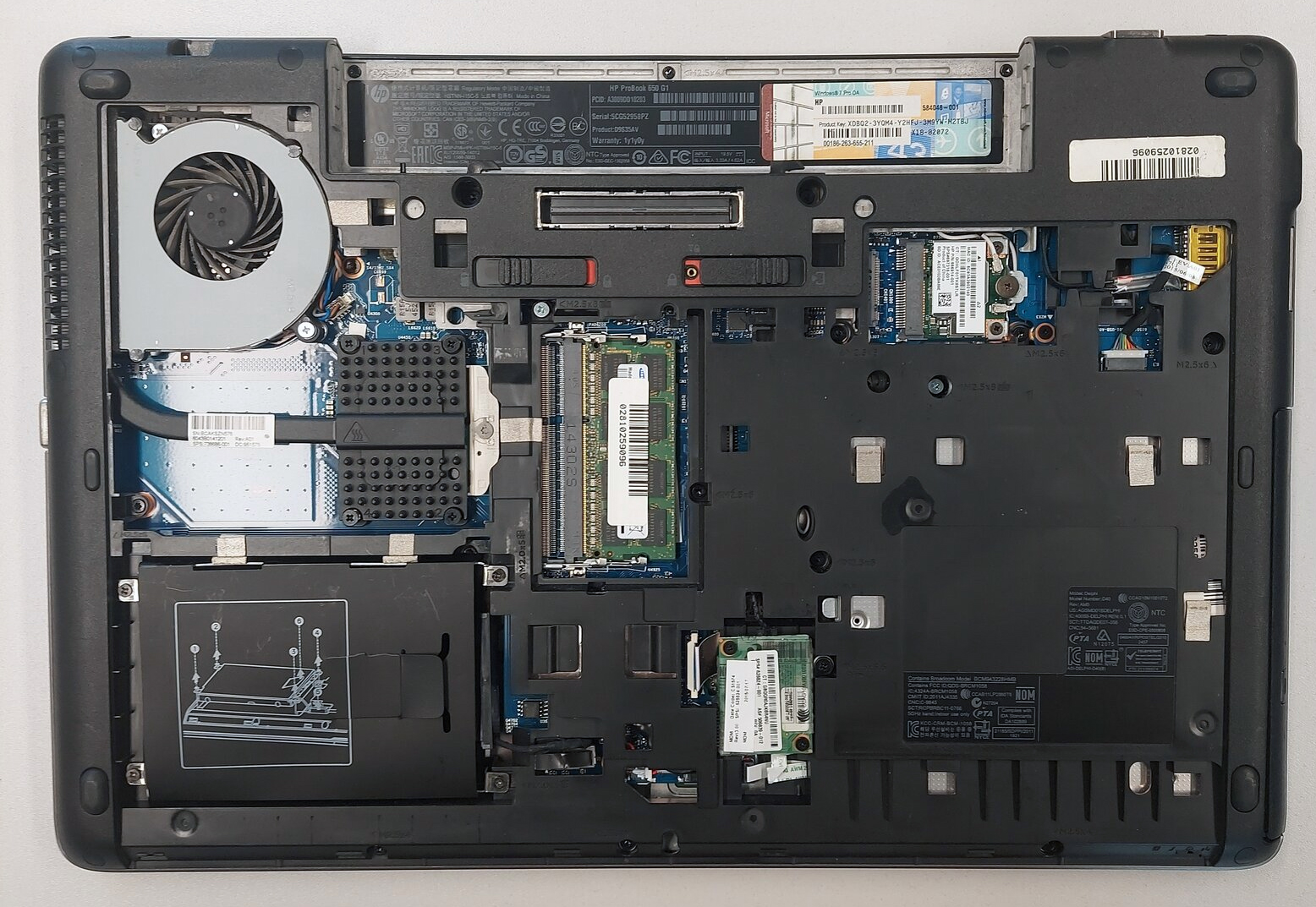 Internal Photo of HP ProBook 640 G8 G9 G10 / 645 G8 G9 G10 / 650 G8 G9 G10 / 655 G8 G9 G10 Fan original (HP ProBook 650 G1)